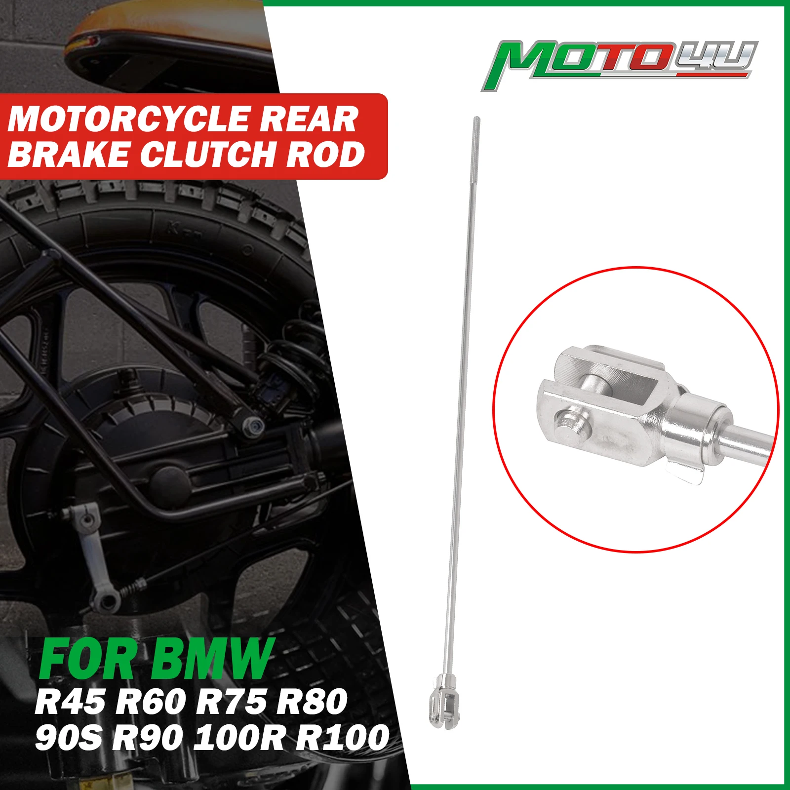 MOTO4U For BMW R45 R65 R75 R80 R90 R100 Rear Brake Clutch Rod Clip-on Cafe Racer Motorcycle Accessories 6MM Fork use