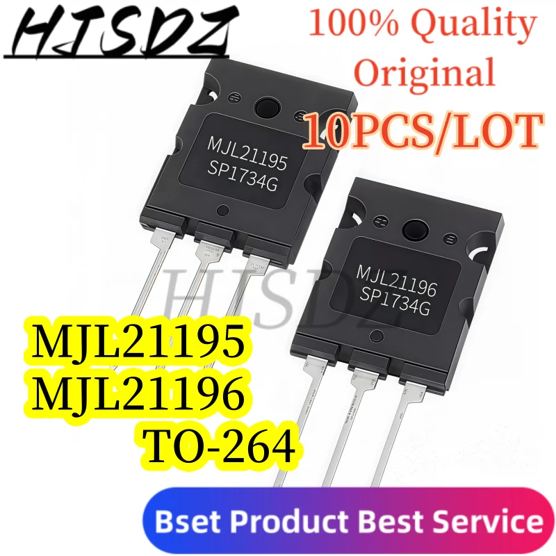 High power 【10PCS/LOT】MJL21195G/MJL21196G TO-3PL brand new original 16A/25V/200W dual-polarity transistor precision matched
