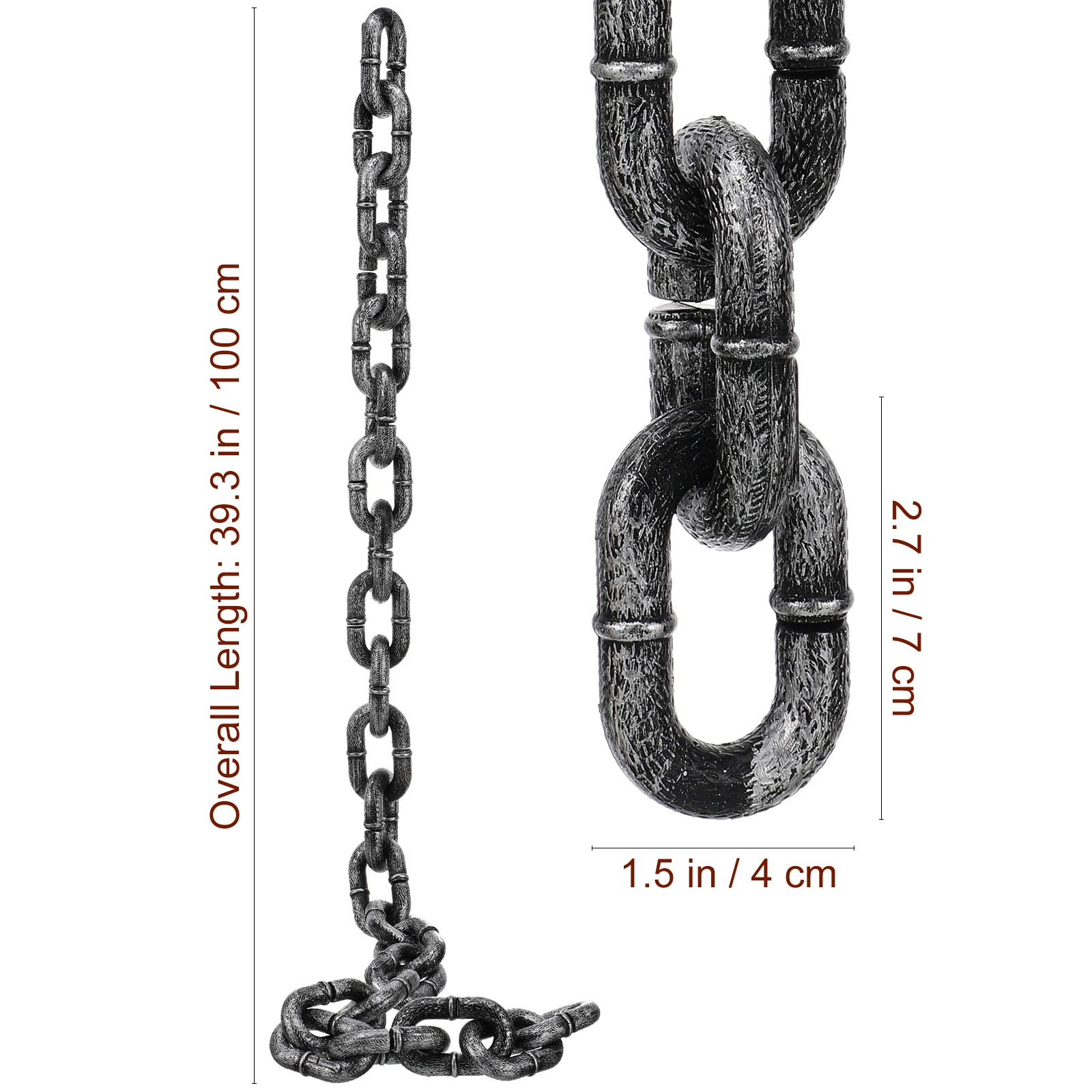 

1pc 1M Halloween Simulation Chain Party Layout Decoration Halloween Costume Props Plastic Barrier Chain Stage Performance Props