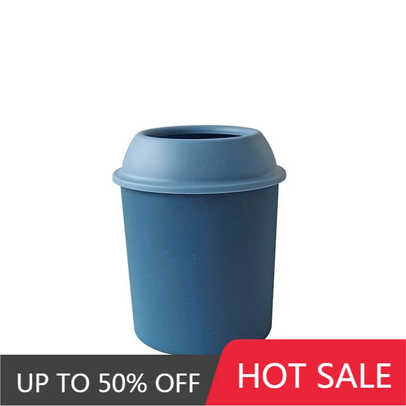 Lightweight Trash Can Plastic Round Trash Can Kitchen Bathroom Bedroom Garbage Bins Modern Home Drop Resistant Garbage Baskets