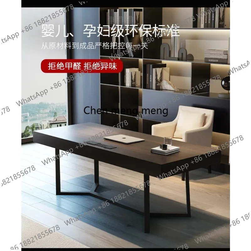 

Итальянский минималистичный письменный стол из массива дерева, легкий, роскошный, современный, простой, для дома, прямоугольный, для компьютера, офисный.