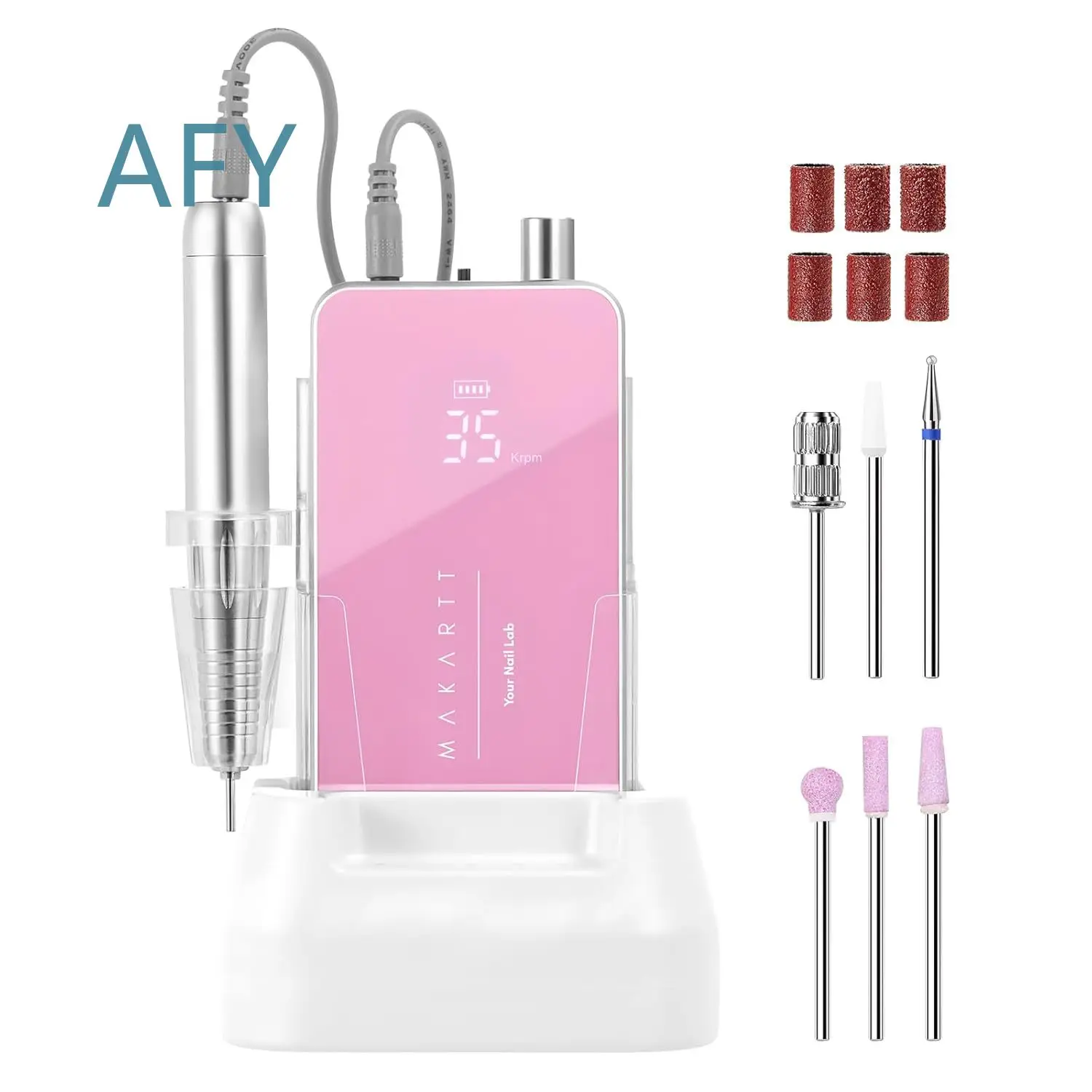 Professional Nail Drill for Nouvella 35000RPM Electric Nail Filer Machine with Coreless Motor Rechargeable Efile for Nails