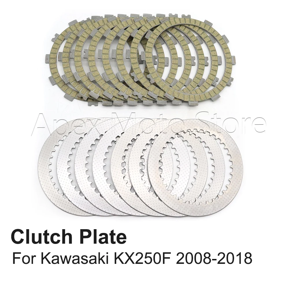 

Motorcycle Clutch Plate Steel Plate Friction Disc Kit For Kawasaki KX250F KX250 F KX 250F 2008-2013 2014 2015 2016 2017 2018