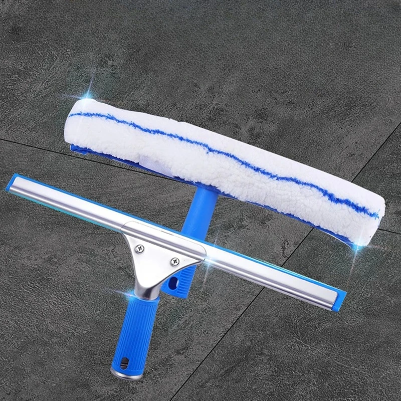 1/2 Piezas Herramienta de Limpieza de Ventanas de 35 CM, Limpiacristales de Microfibra Multifuncional para Vidrio y Ducha