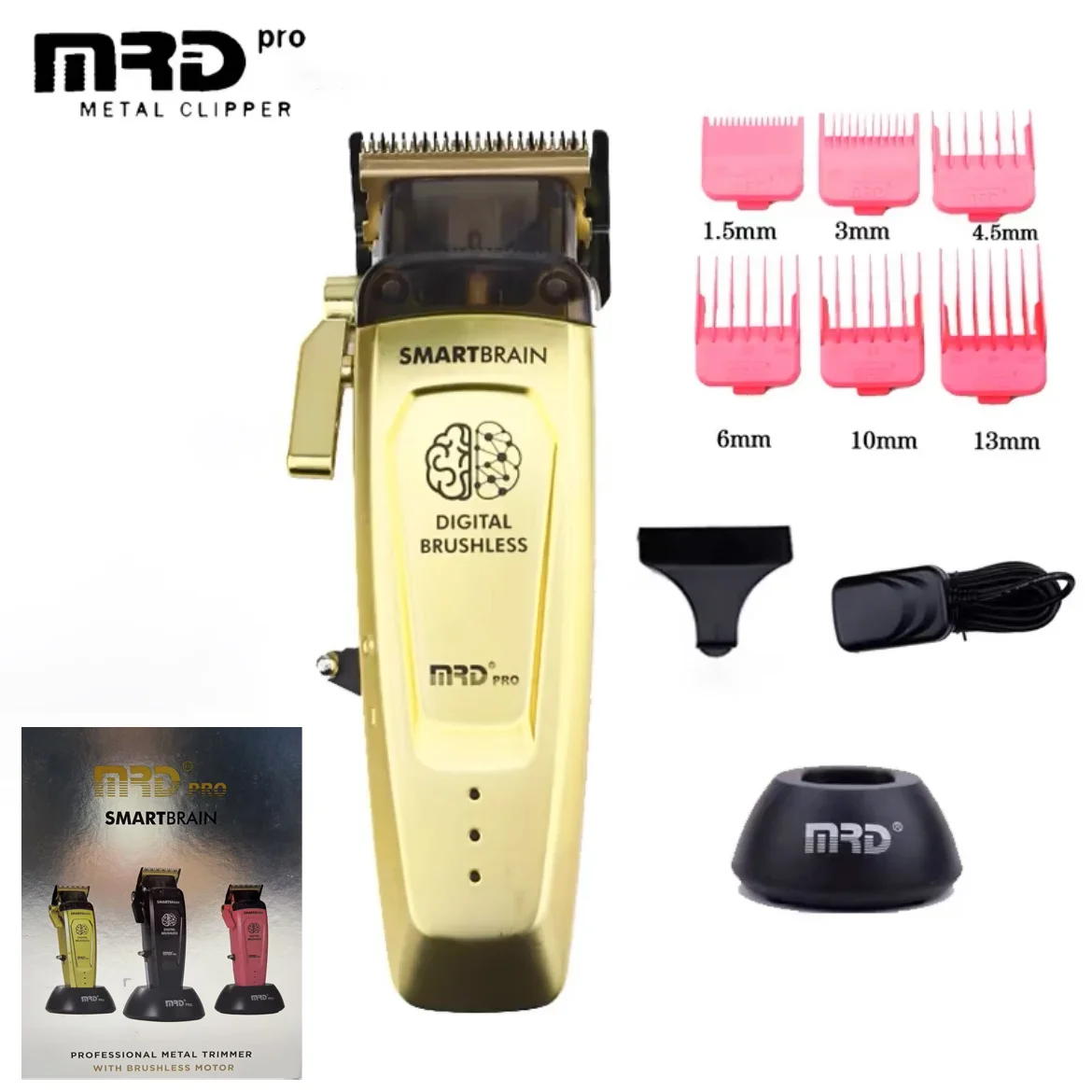 HC-90-4 MRD Smart Brain Hair Clipper Men's Professional Full Metal Lift Height Torque Digital Brushless Motor Cordless Trimmer