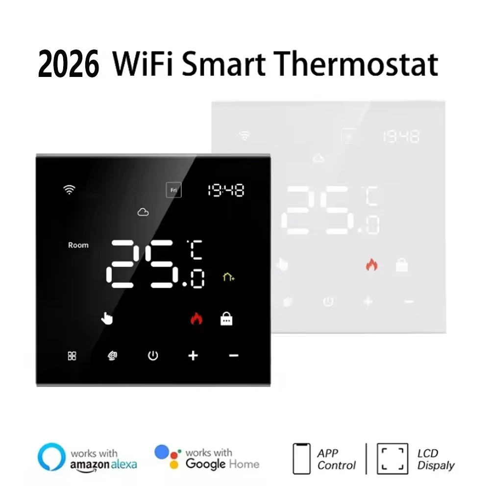 

2026 New Tuya WiFi Smart Thermostat Water Electric Gas Boiler Temperature Controller for Alexa Google Home Alice Smartthing