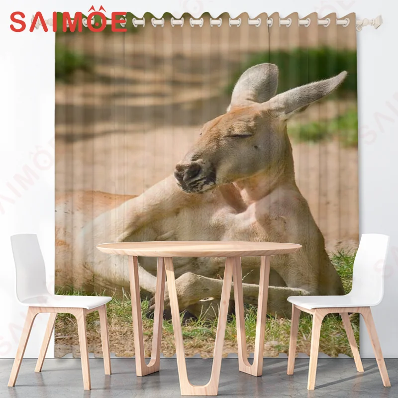 3D Polyester Fabric Cute Animal Screen High Definition Waterproof Semi Shading Curtains Bathroom Rooms Living Rooms Home Decor