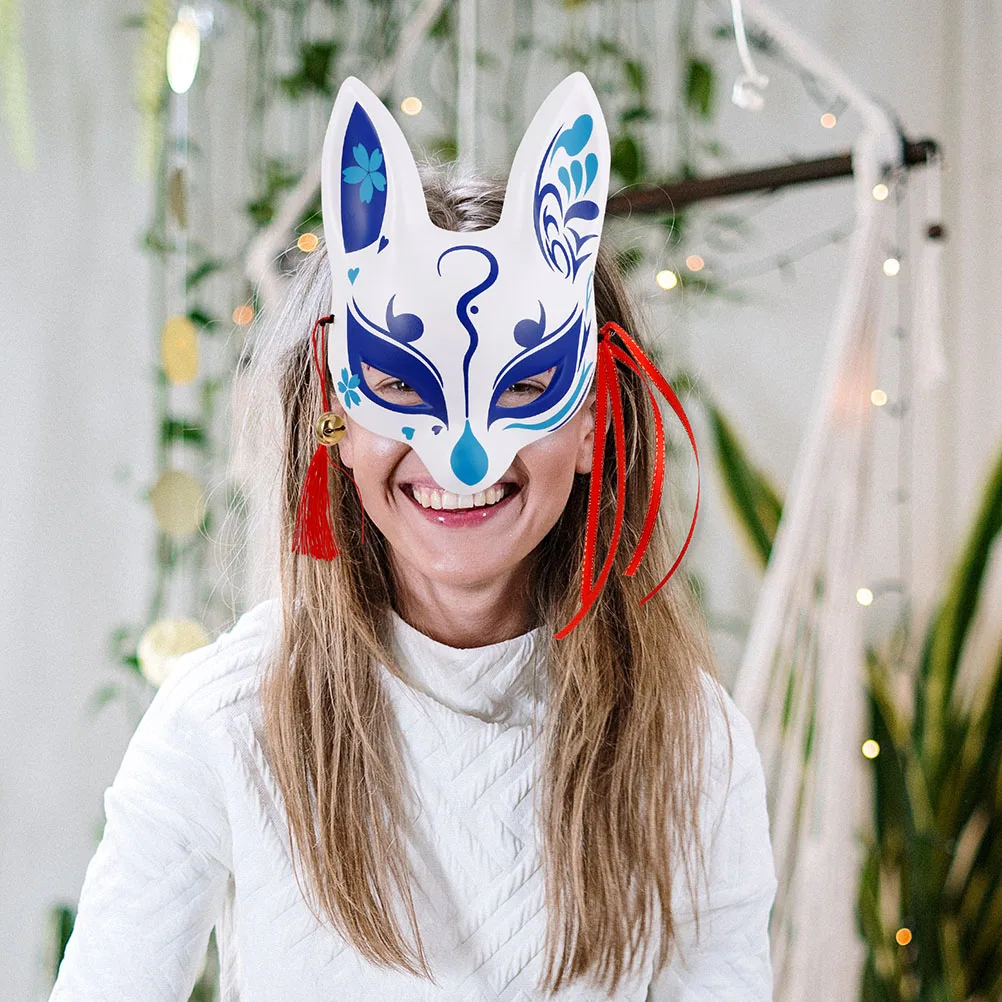 

2pcs Style Cherry Blossom Set Reusable Face For Cosplay Halloween Festival Party Masquerade Performance Animal Face Masks