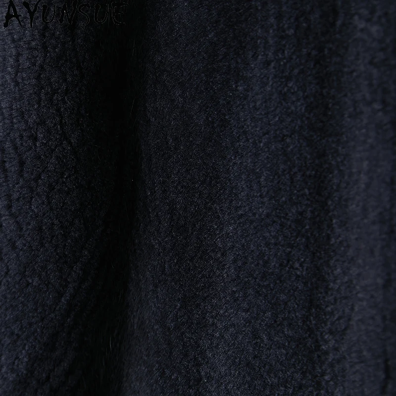 AYUNSUE Cappotto di pelliccia di visone naturale per donna Cappotti invernali 2025 Abbigliamento moda coreana Capispalla femminile di alta qualità Manteau Femme