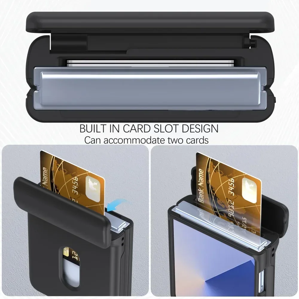 Kartenhalter-Handyhülle mit Hautgefühl und Hartschale für Samsung Galaxy Z Flip8 7 6 5 Flip 5G mit Scharnierschutz und Ständerfunktion – Detail 11