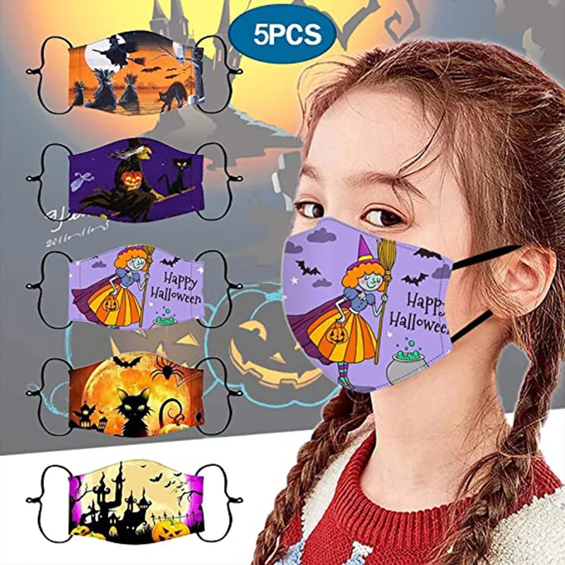 Halloween Theme Patterns Children Mask Breathable Lovely Design Kid Mask for School Boys and Cool Girls