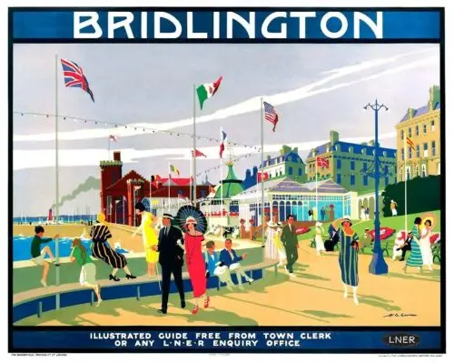 Bridlington LNER retro carril británico carteles de viaje bar pub arte de pared