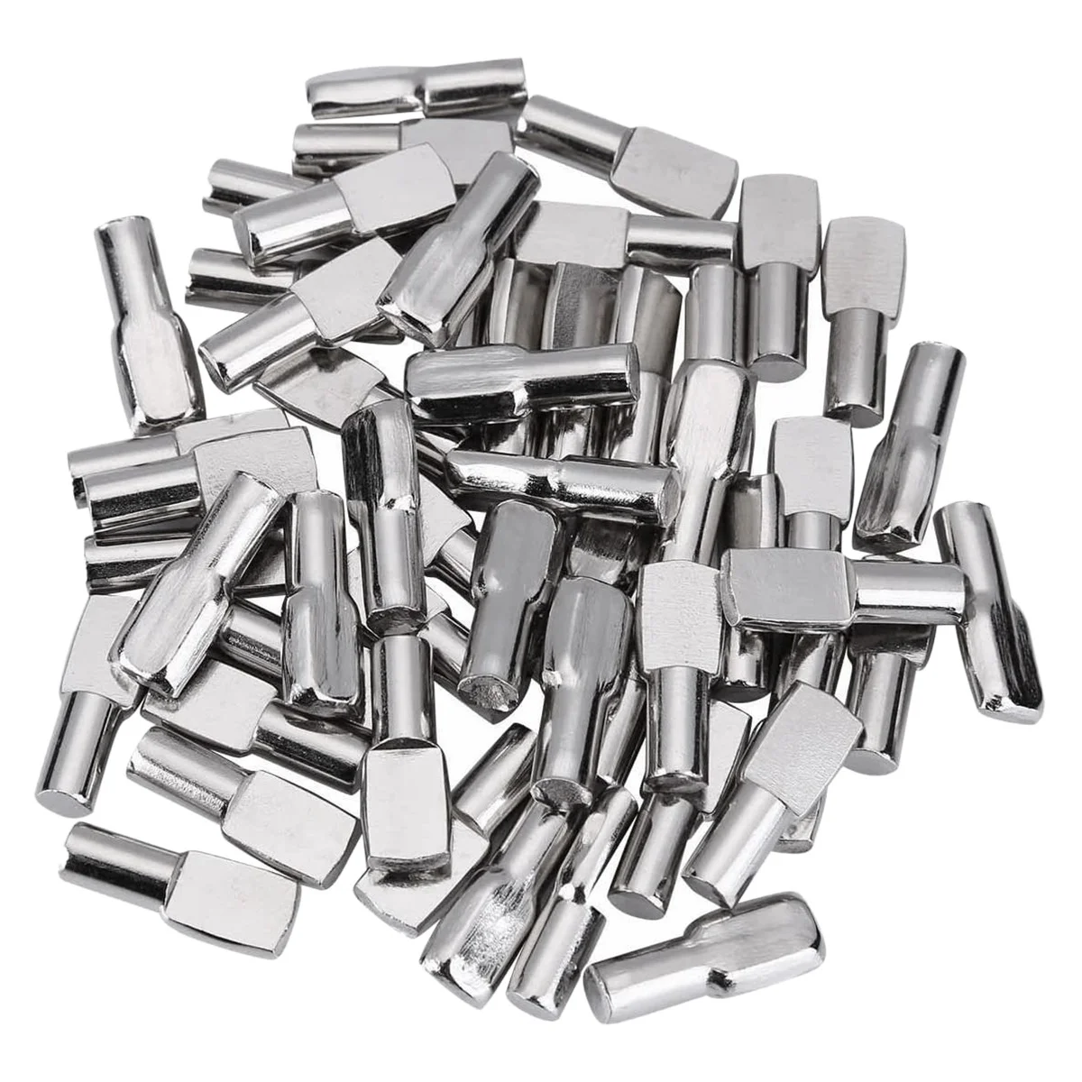 5Mm Cabinet Shelf Support Pegs Spoon Shape Metal Shelf Pins for Shelves, 100Pcs Silver Color