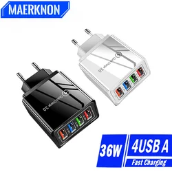 3.1A USB-oplader 4 poorten Quick Charge 3.0 mobiele telefoon oplader adapter voor EU / US iPhone Samsung Xiaomi muur mobiele oplader