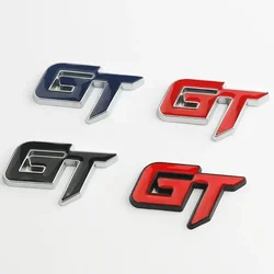 3D Metal GT Letters Rear Trunk Fender Emblem Badge Sticker Decals For Audi Honda Toyota Car Styling Accessories