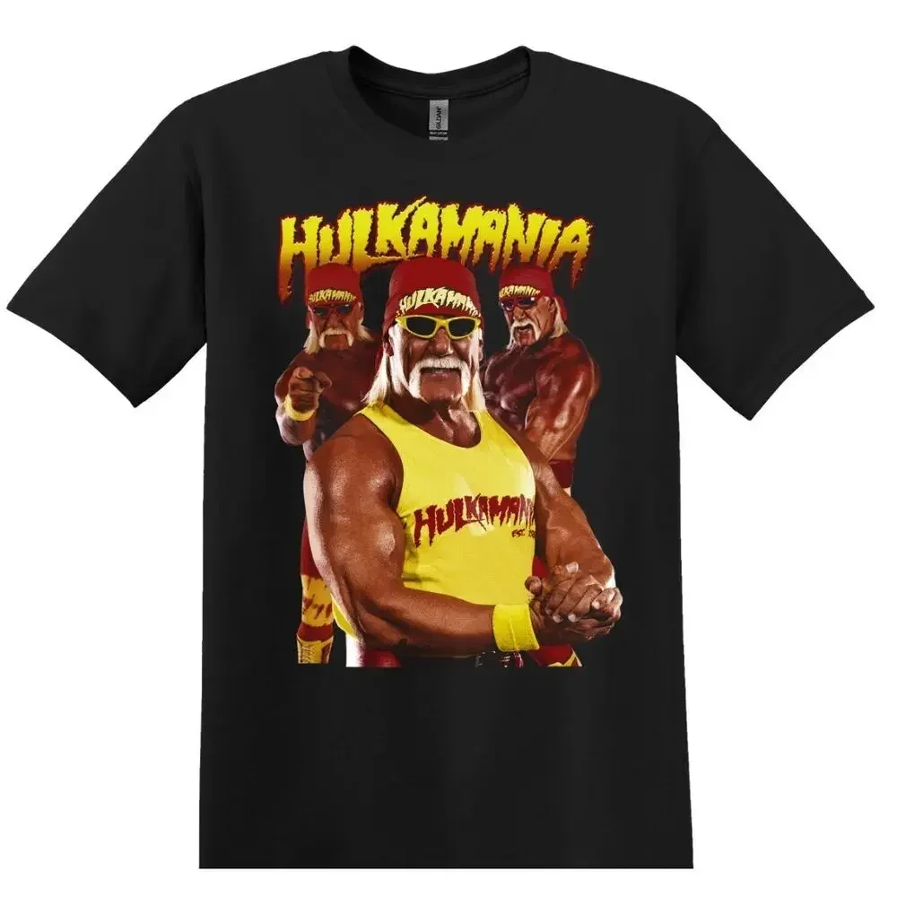 Hulk Hogan Hulkamania Wrestling T-Shirt Black  WWE