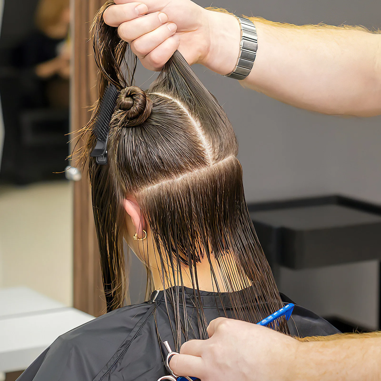 

Набор из 3 профессиональных зажимов для волос из АБС-пластика: для разделения прядей, фиксации и укладки в салоне