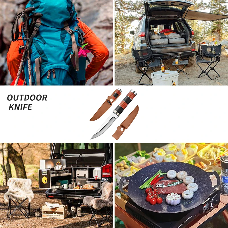 

1PC outdoor high hardness sharp handle meat knife carrying small straight knife outdoor mini meat cutting knife U9195