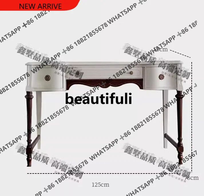 

D178 French solid wood dresser desk integrated simple high-end small apartment makeup table