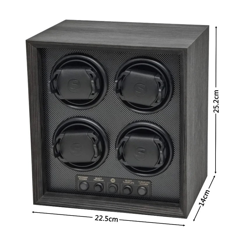 Spot ebony grain wood digital display automatic mechanical 4-gauge shaker watch winding watch box