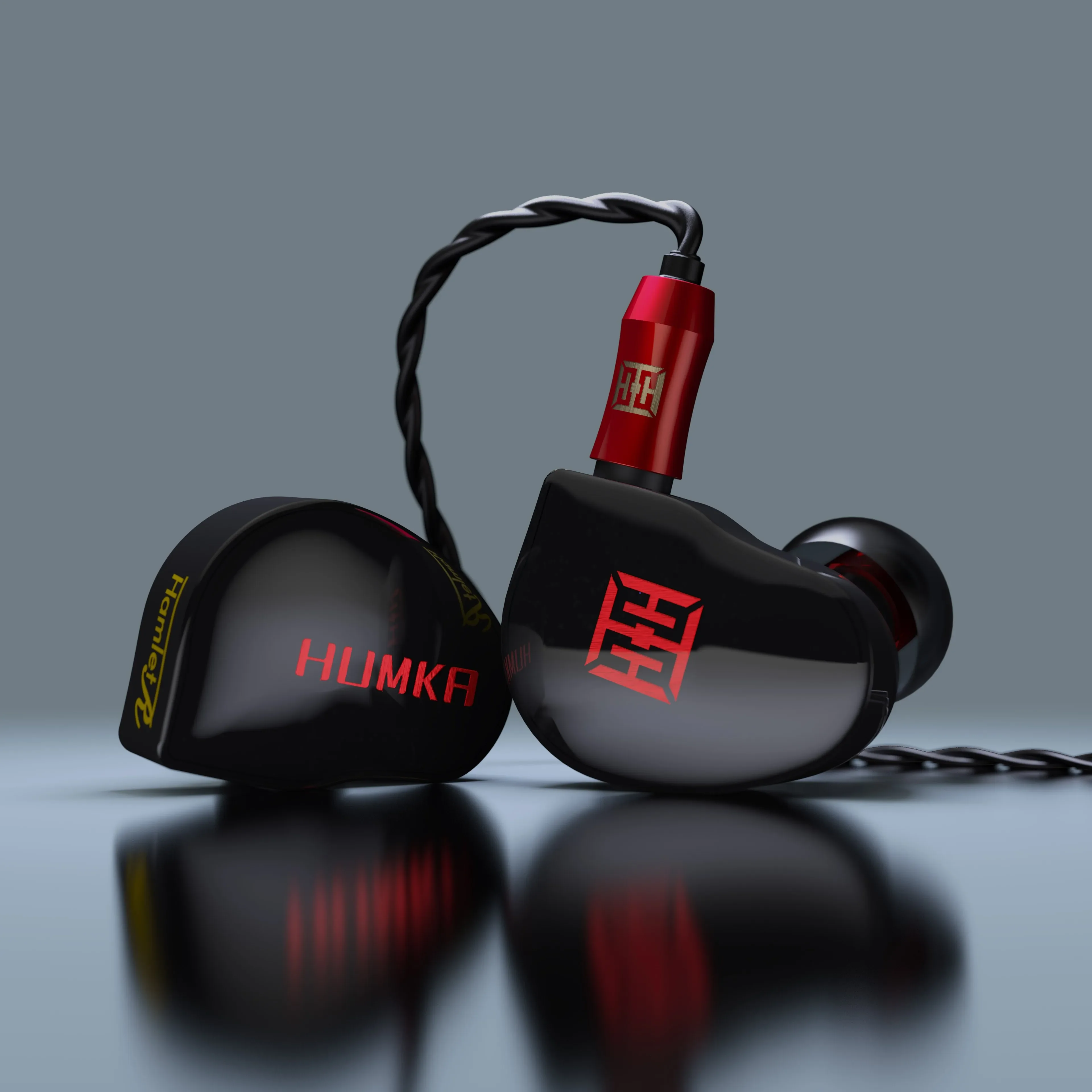 HUMKA RW R 10mm Graphene dinamis BA + DD Hybrid Audiophile Hifi musik Minitor DJ Studio 0.78mm earphone earbud headphone