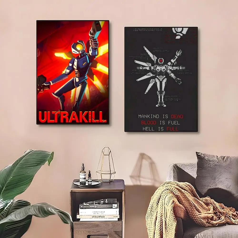 Game Boomer-Shooter Action Ultrakill Painting Calligraphy Poster ‌decor Canvas Modern living room