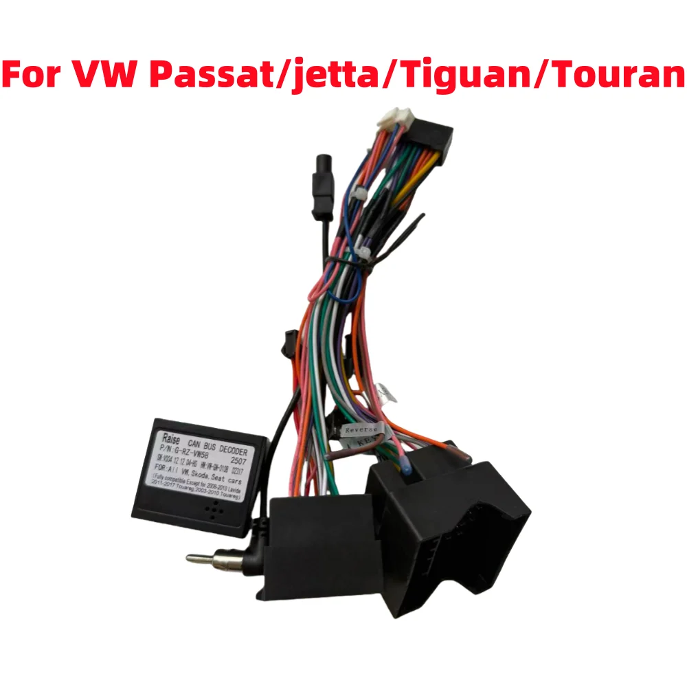 Newest Raise RZ-VW58 Canbus Box For VW Volkswagen Skoda Seat Golf 5/6/Polo/ Jetta / Sagitar Android 2 Din GPS Radio 16 Pin Cable