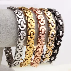 Factory Price! Fashion Men Bracelets Jewelry Punk Retro Byzantine Style Stainless Steel Bracelet Chains&Links Cool Party Gift