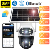 8MP Dual Lens Solar Powered Surveillance Camera Outdoor HD CCTV Security Camera Wireless Farm IP Camera AI Human Detection PTZ