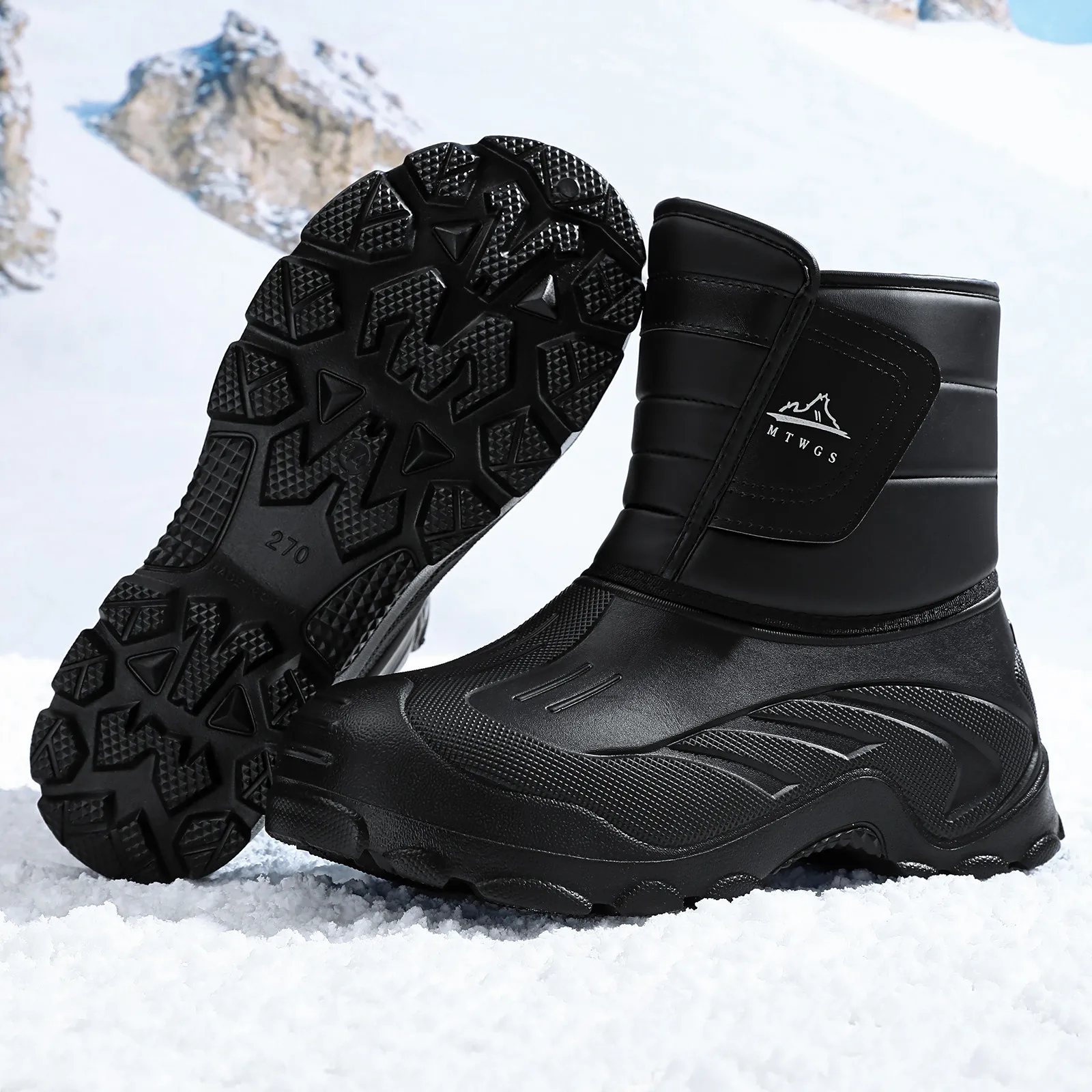 Winter Wasserdichte Schneestiefel 2026 Dicke Samt-Innenfutter Outdoor Casual Rutschfeste Baumwollstiefel – Detail 11