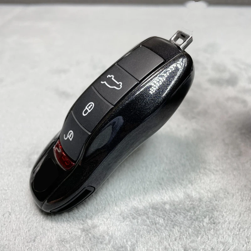 Sleutel Case Remote Fob Cover Shell Basalt Zwart Voor Porsche 718 911 Panamera Cayenne Macan Boxster Cayman Key Vervangen Accessoires