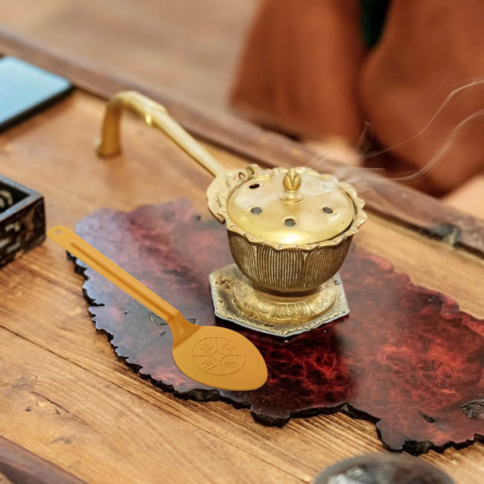 

2pcs Leveling Tool Set For Incense Burner Buddhist Altar Alloy Ash Press Spoon Portable Incense Ash Management Tools Kit