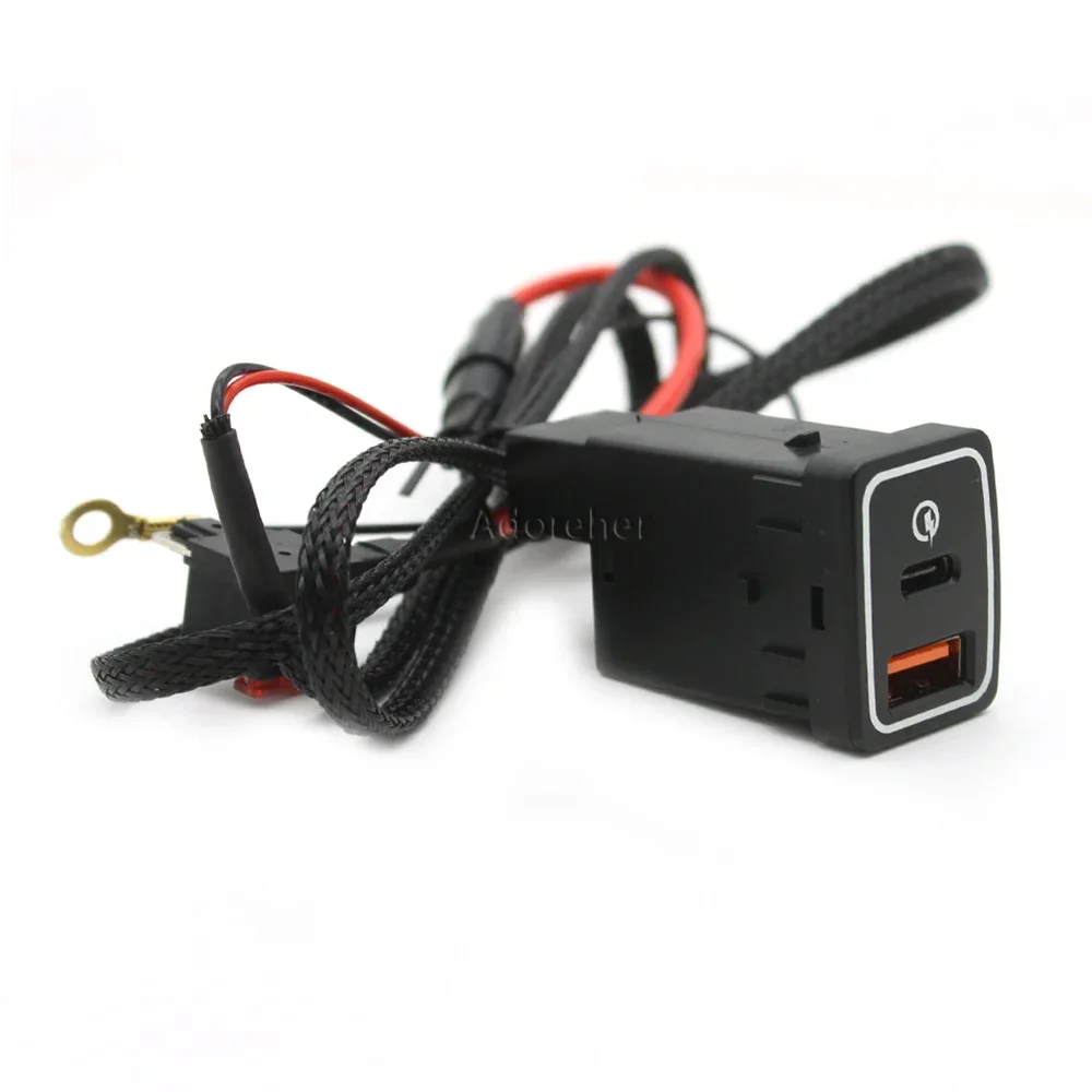 

Quick Car Charger Socket 12V/24V USB Charging Outlet Power Adapter PD USB Interface for Nissan Sylphy X-Trail Qhashqai J11