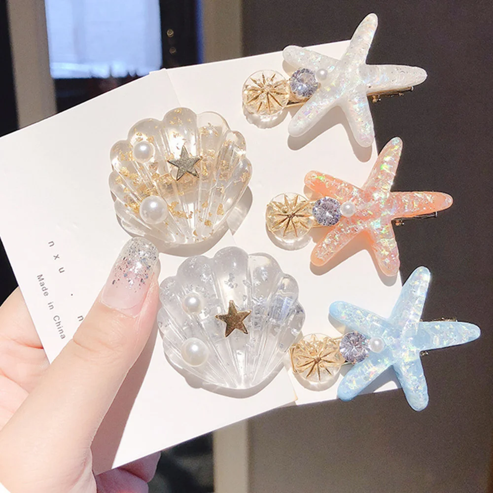 

Fashion Ocean Starfish Hair Clip Girls Cute Hair Accessories Sweet Kids Barrettes Women Girls Bangs Clip Headdress