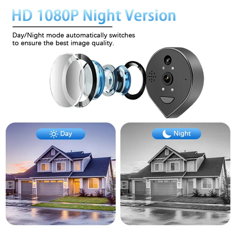 【HOT】Digital Night Vision Cat Eye Doorbell - Tuya Wifi Smart Monitoring For Your Home