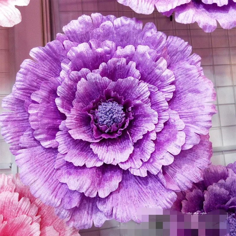 

50CM Giant PE Foam Rose Simulation Flowers Branch Wedding Backdrop Decoration Peony Garden Wall Road Cited Stage Party Supply