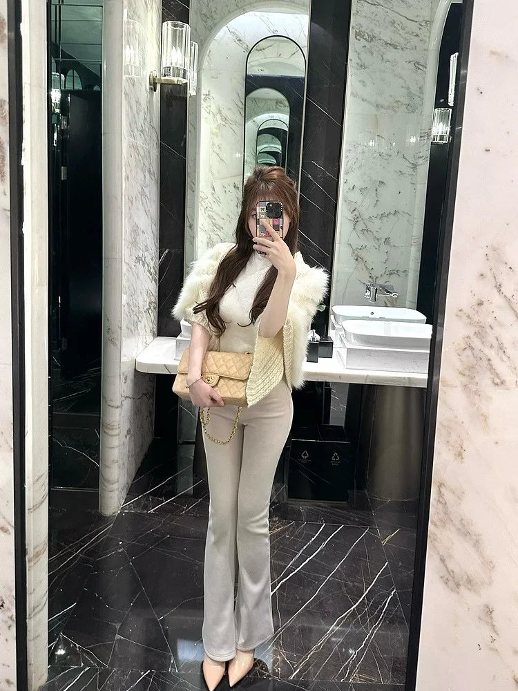 

M900 Knitted Open Cardigan Women's Outerwear White High-End Autumn Winter Design Spring Faion ort Length Brand New 2025