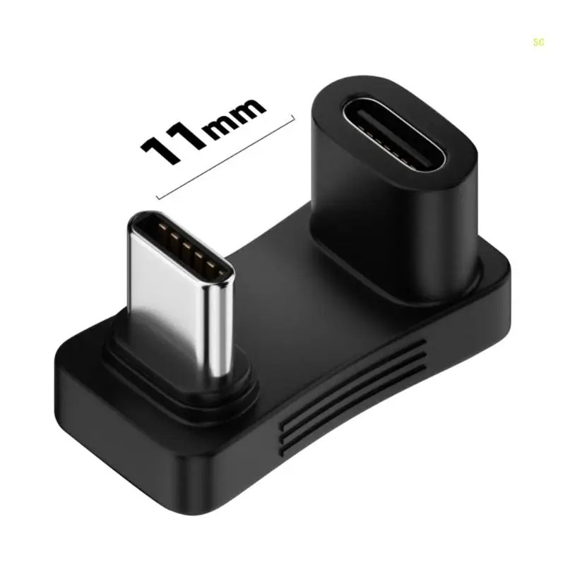 محول الزاوية اليمنى 2 في 1 USB C Type-C ذكر إلى أنثى وحدة تحكم الألعاب دروبشيبينغ