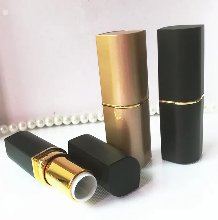 500Pcs DIY Personality Brand Self Made Lipstick Tube Empty Tube Diamond Frosted Gold Black Lipstick Tube Mold Diameter 12.1