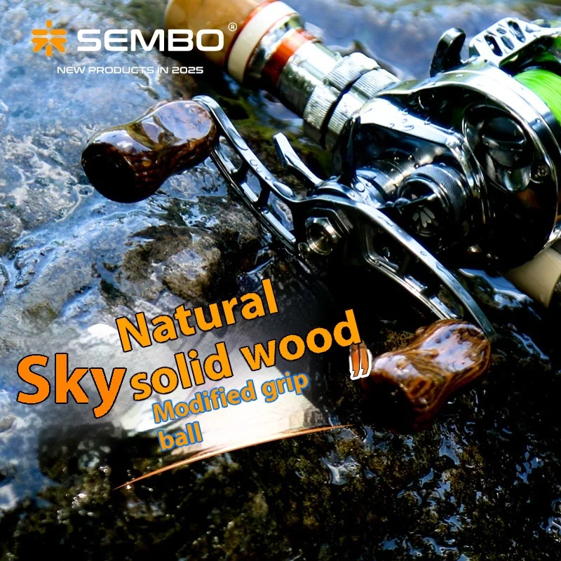 Señuelo Samba, rueda giratoria modificada de madera maciza Natural, rueda de goteo, piezas de carrete de pesca Luya ultraligeras