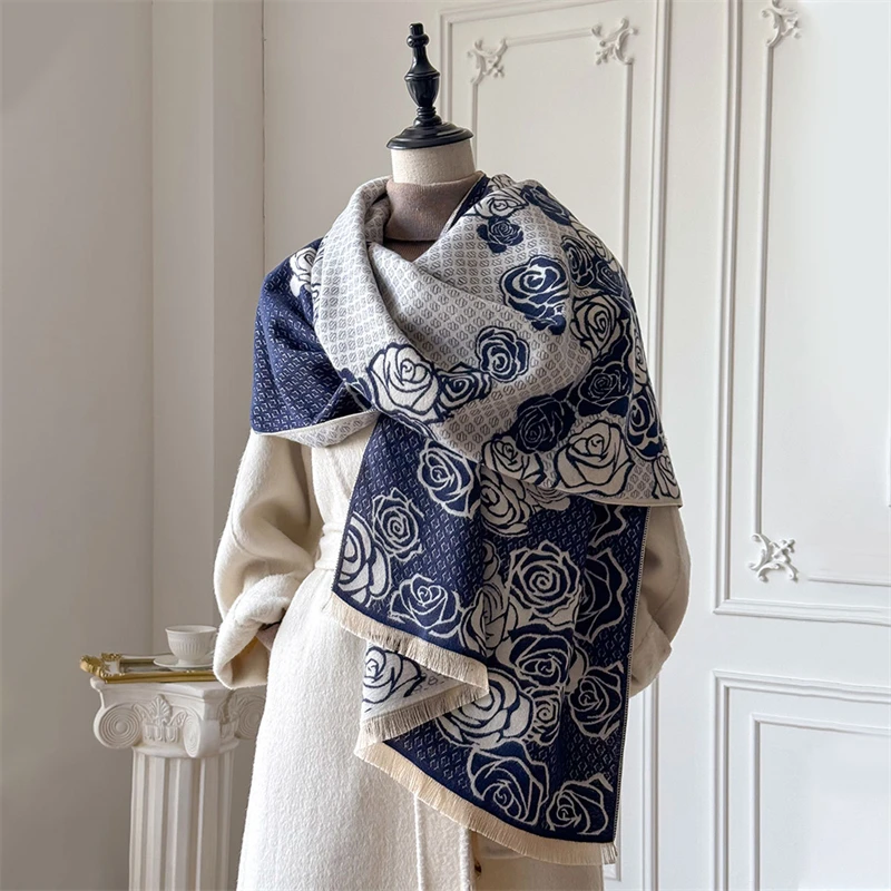 

2025 Winter Cashmere Scarf for Women Luxury Warm Shawl Comfortable Windproof Cape Pashmina Handerchief designer Female Scrarf