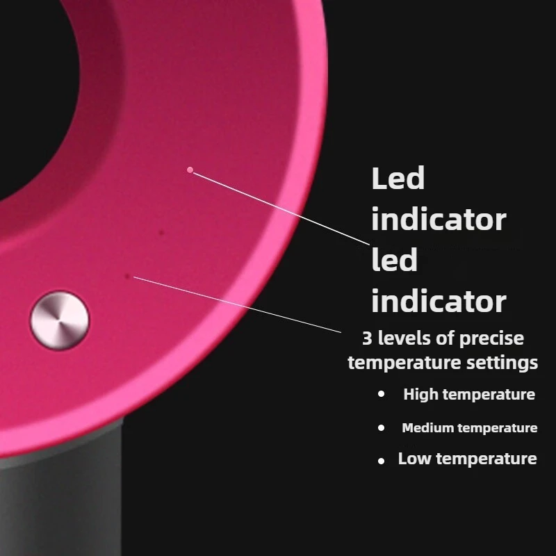 Secador de pelo sin hojas de 110V-220V, secador de pelo de iones negativos para el hogar 110000 r/min Secador de pelo de alta velocidad Silencioso Aire caliente y frío 1,8 M