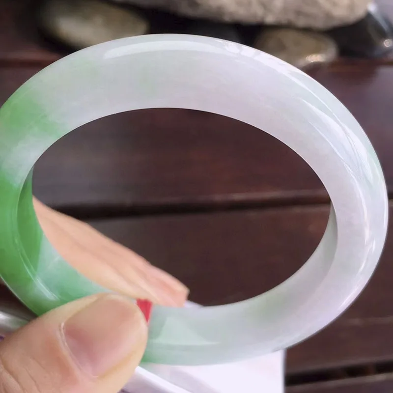 Factory Wholesale Myanmar Natural Emerald a Goods Ice Floating Green Positive Ring Jade Bracelet