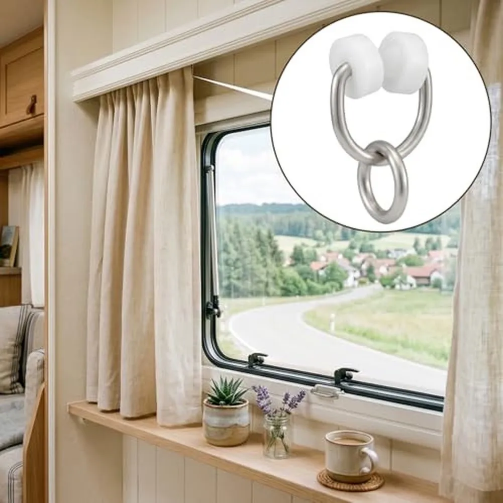 RV Curtain Glider Hooks for Camper Shower Curtains Compatible with Standard RV Track Systems 20 Hook or 60 Hook Pack