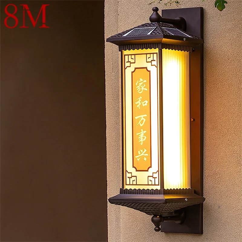 

8M Contemporary Solar Outdoor Wall Lamps Simplicity Waterproof Creative Balcony Hallway Courtyard Villa Gate Hotel