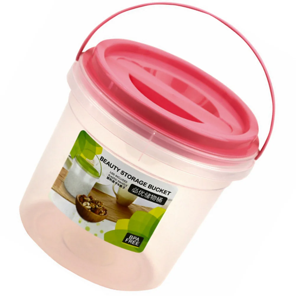 

Laundry Powder Storage Container 4000Ml Plastic Bucket With Handles For Detergent Kitchen Food Organizer Household Bin