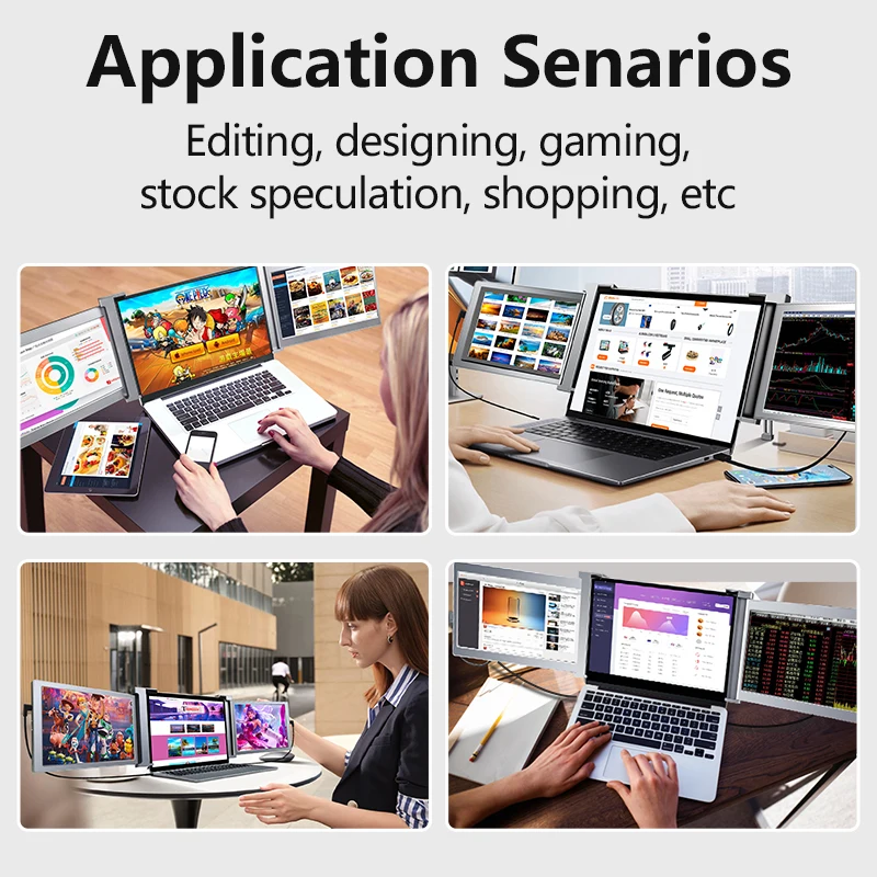 Portable Triple Screen Laptop Workstation External for Laptop