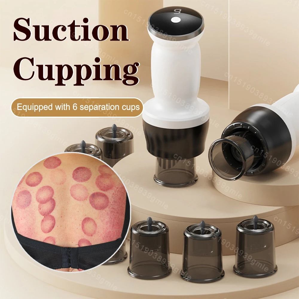 6 Cups Electric Cupping Massager Gua Sha Vacuum Suction Cups Anti Cellulite Magnet Therapy Scraping Fat Burner Body Massager