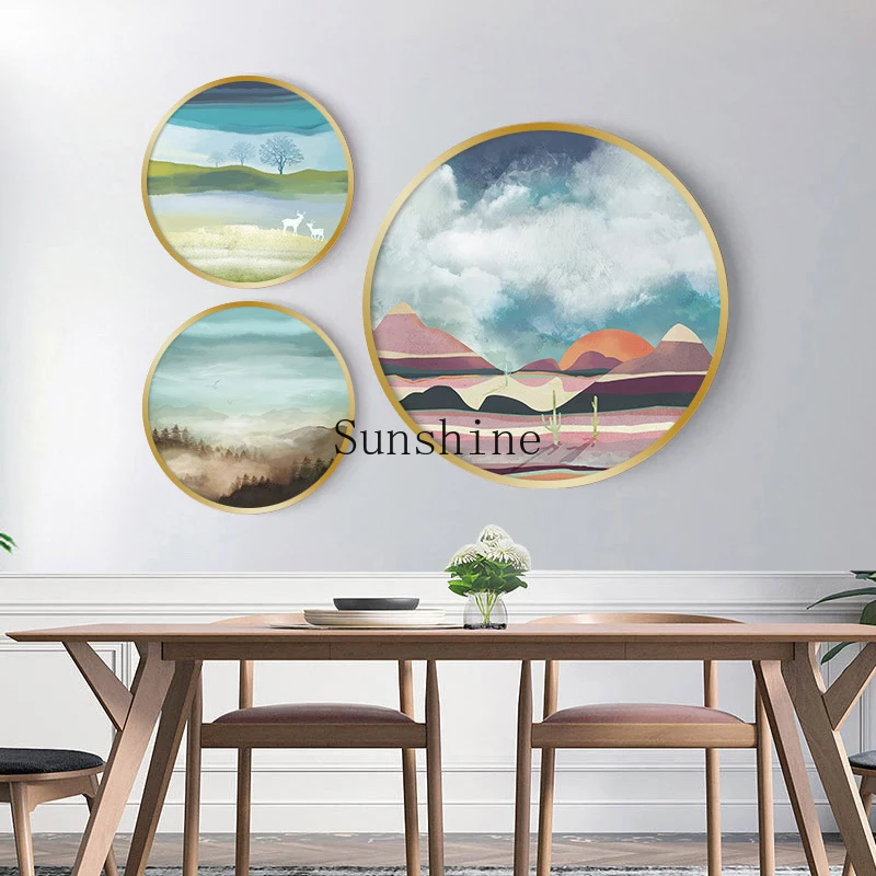 

Simple combination of paintings on the background wall of the living room sofa