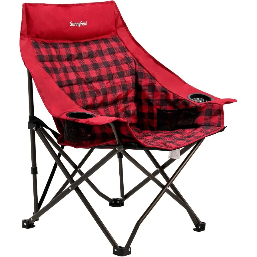 

Сверхмощные походные стулья для взрослых, портативный складной стул большого размера с боковыми карманами, подстаканник для рыбалки, право для пикника